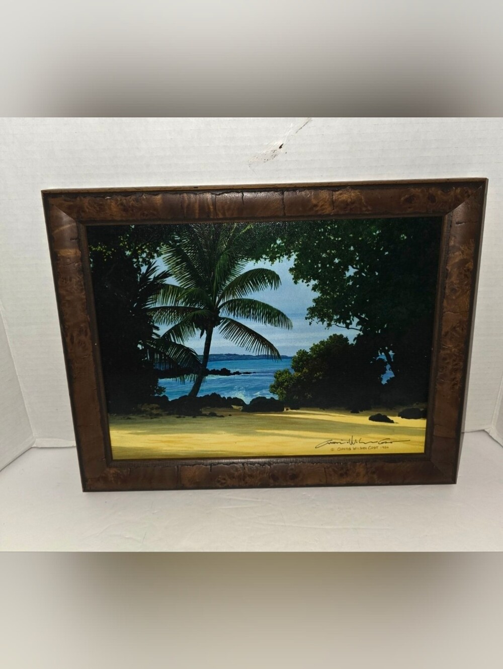 Curtis Wilson Cost LA PEROUSE Signed Print 1986 Print is 9x12 Framed 11x14 VTG